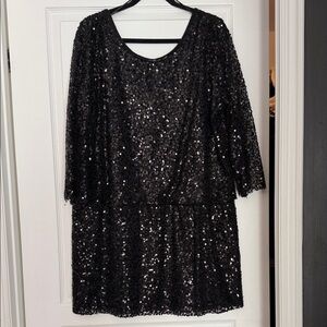 Smart Set Black Sequin Long Sleeve Dress
